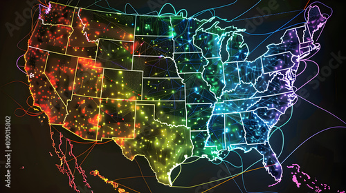 Colorful Conceptualization of U.S. Road Trip Routes: Discover The Joy of Journey