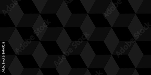  Vector Minimal cubes geometric tile and mosaic wall grid backdrop hexagon technology wallpaper background. black and gray block cube structure backdrop grid triangle texture vintage design.