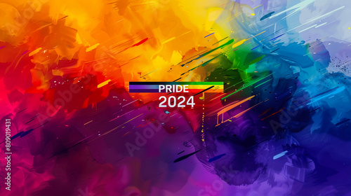 pride month background pride month 2024 written on it,generative Ai