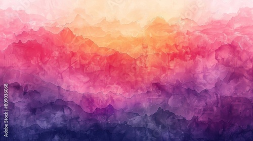 colorful abstract watercolor painting of a twilight sky with hues of orange and purple