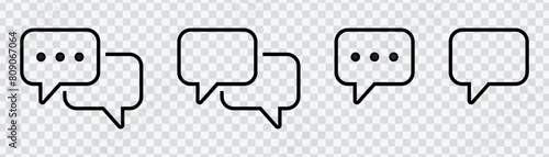 Engaging chat message icon set for online communication