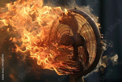 A red-hot flame flickers atop a portable fan, a stark reminder of the fiery dangers that come with the summer season. As a tool for ventilation and cooling, this fan has become an unexpected source