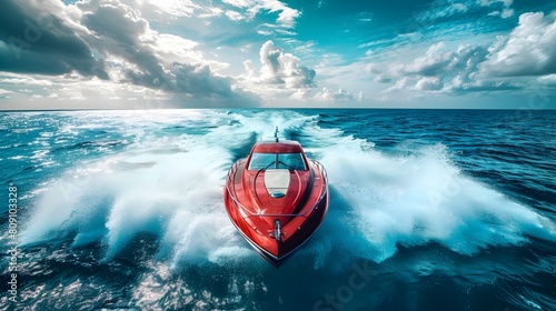 Thrilling High Speed Boat Race on the Open Ocean Waves