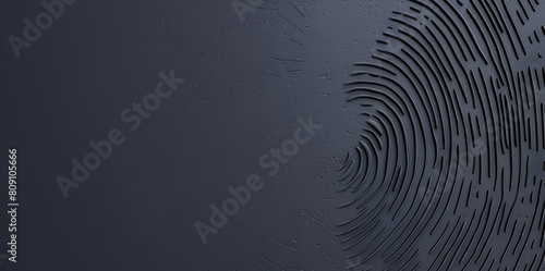 Geometric abstract background with fingerprint pattern. 3D labyrinth texture banner. Soft spiral embossed background.