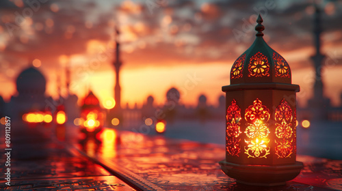 Beautifully designed Eid ul Azha card capturing Islamic heritage.