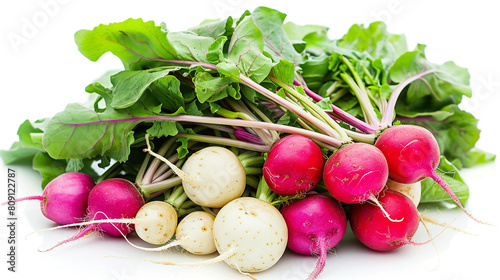 bunch of radishes isolated