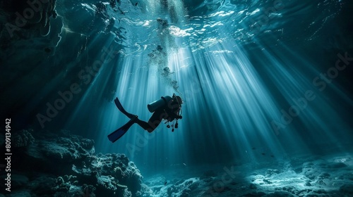 A diver in the underwater.