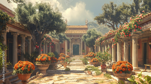 A visually stunning composition capturing the timeless beauty of a classical Greek agora, with marble ruins, Corinthian columns, and remnants of ancient civic life, creating a visu