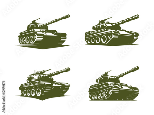 vector set of battle tank logo (artwork 1)