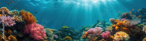 Underwater coral reef with tropical fish