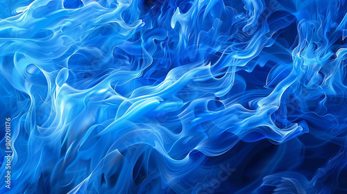 Bright cobalt blue abstract waves resembling flames perfect for a striking background