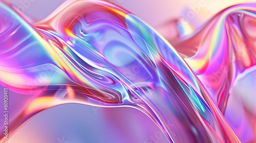A 3D-rendered abstract image showcasing a light emitter glass with a vibrant gradient wave texture, perfect for banners, backgrounds, wallpapers, headers, posters, or covers.