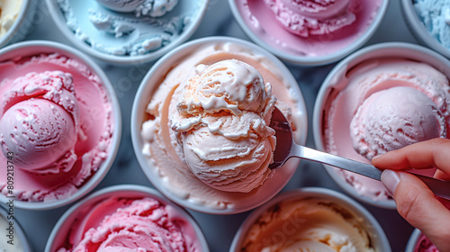 Person scooping homemade ice cream