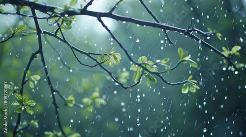 May Showers: Rainy Day Serenity. Generative AI