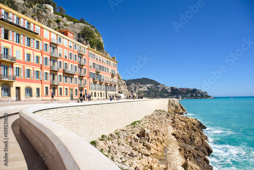 Embankment in sunny day in Nice, France 