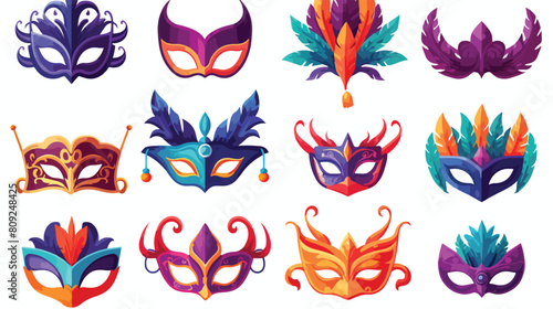 Photo booth props collection of masquerade masks an