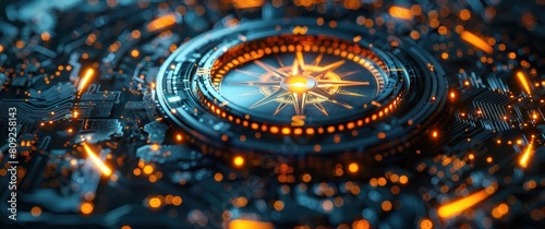 technological compass background