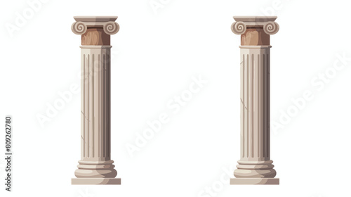 Roman or Greek antique stone column or pillar reali
