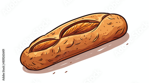 Rustic rye bread hand drawn icon or symbol sketch s