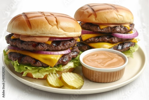 All-American Double Patty Cheeseburgers with Nancy's Special Sauce