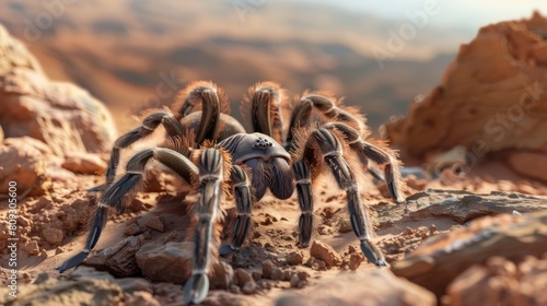 tarantula in the desert in high resolution and high quality. animal concept, danger, desert, spider, summer, arachnid, loneliness, sun