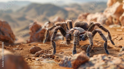 tarantula in the desert in summer