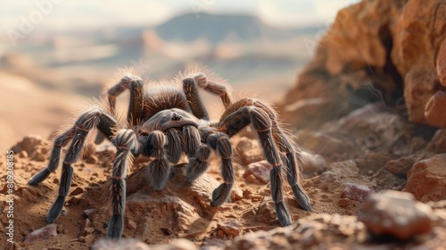 tarantula in the desert in summer in high resolution