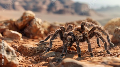 tarantula in the desert in summer in high resolution and quality