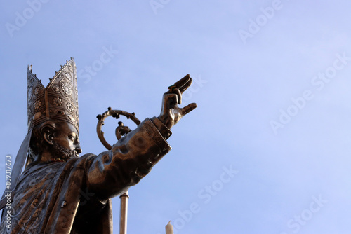 The statue of San Cataldo, patron saint of the city of Taranto, Puglia, Italy. Puglia, Italy