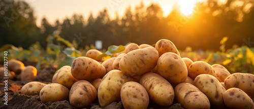 Pile of Freshly Harvested Potatoes from the Farm. AI Generated Image