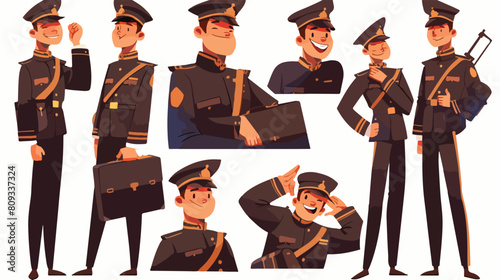 Smiling soldier military or armed force servant wea