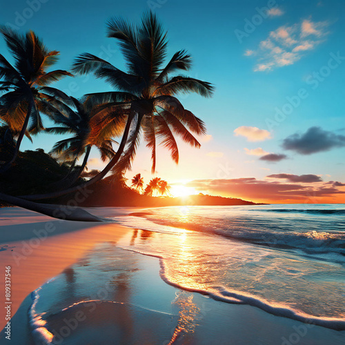 Beautiful beach relaxing tropical view