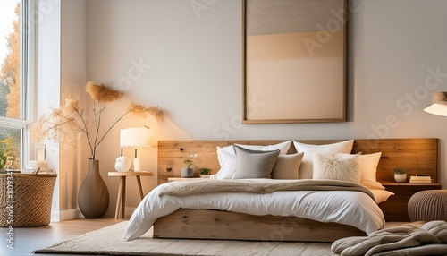 Serenidad en el Hogar: Un Dormitorio Moderno y Acogedor con colores cálidos que generan tranquilidad
