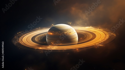 a beautiful image of saturn in space. Generative Ai