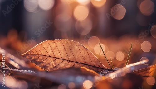 macro of a fallen leaf