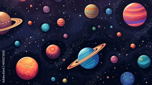 Planets in the vastness of space.