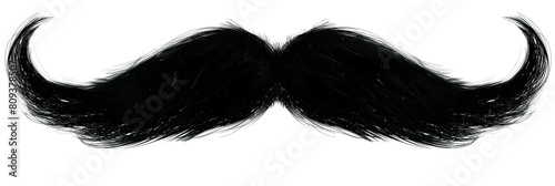 Stylized Mustache Illustration, Abstract Black and Red Design