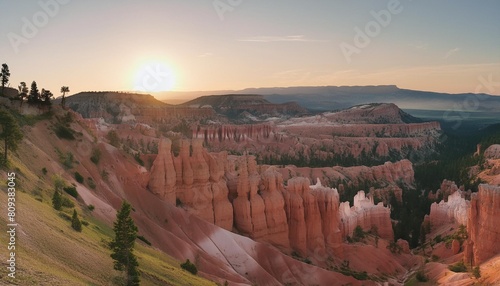 bryce canyon panorama at sunrise utah usa