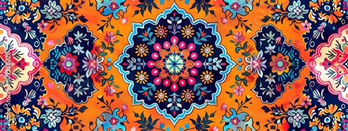 A vibrant pattern inspired by traditional textile designs from around the world.