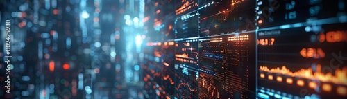 Hypothetical stock market graph in a scifi movie, illustrating futuristic trading