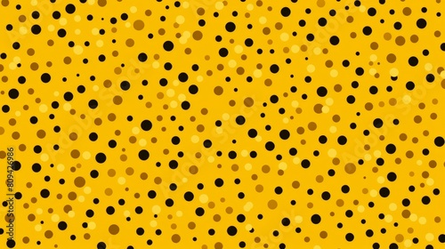 Yellow background with uniform black dots evenly distributed across the entire surface
