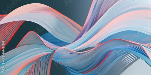 Flowing ribbons of color undulate in digital abstract