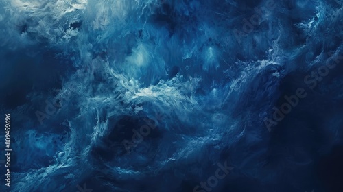 Loud disturbance against dark blue fading background expansive void