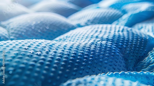 A vibrant, closeup image of a healthy pillow with embedded cooling gel, showing texture and freshness, perfect for marketing materials in hot climates or summer promotions