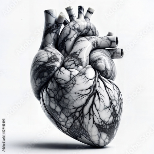 Human heart made of marble