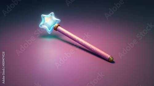 Magic wand icon design 3d