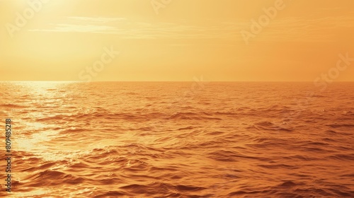 Orange sky and sea water