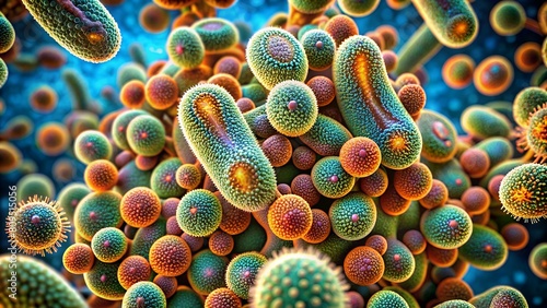 Highly Magnified Image Unveils Intricate Geometric Patterns Formed by Densely Packed Bacterial Colony.