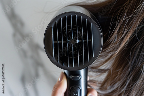 A hair dryer with a ceramic grille and tourmaline technology, minimizing heat damage for healthier-looking hair.