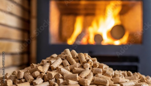 Heating with wood stove with wooden pellets
